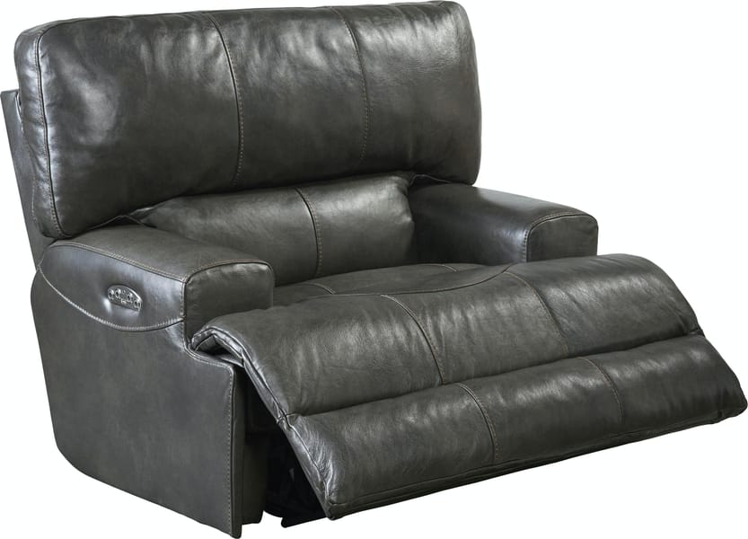 Catnapper Furniture Living Room Wembley Power Headrest Power Lay Flat Recliner 645807-Steel