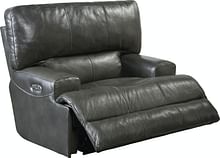 Catnapper Furniture Living Room Wembley Power Headrest Power Lay Flat Recliner 645807-Steel