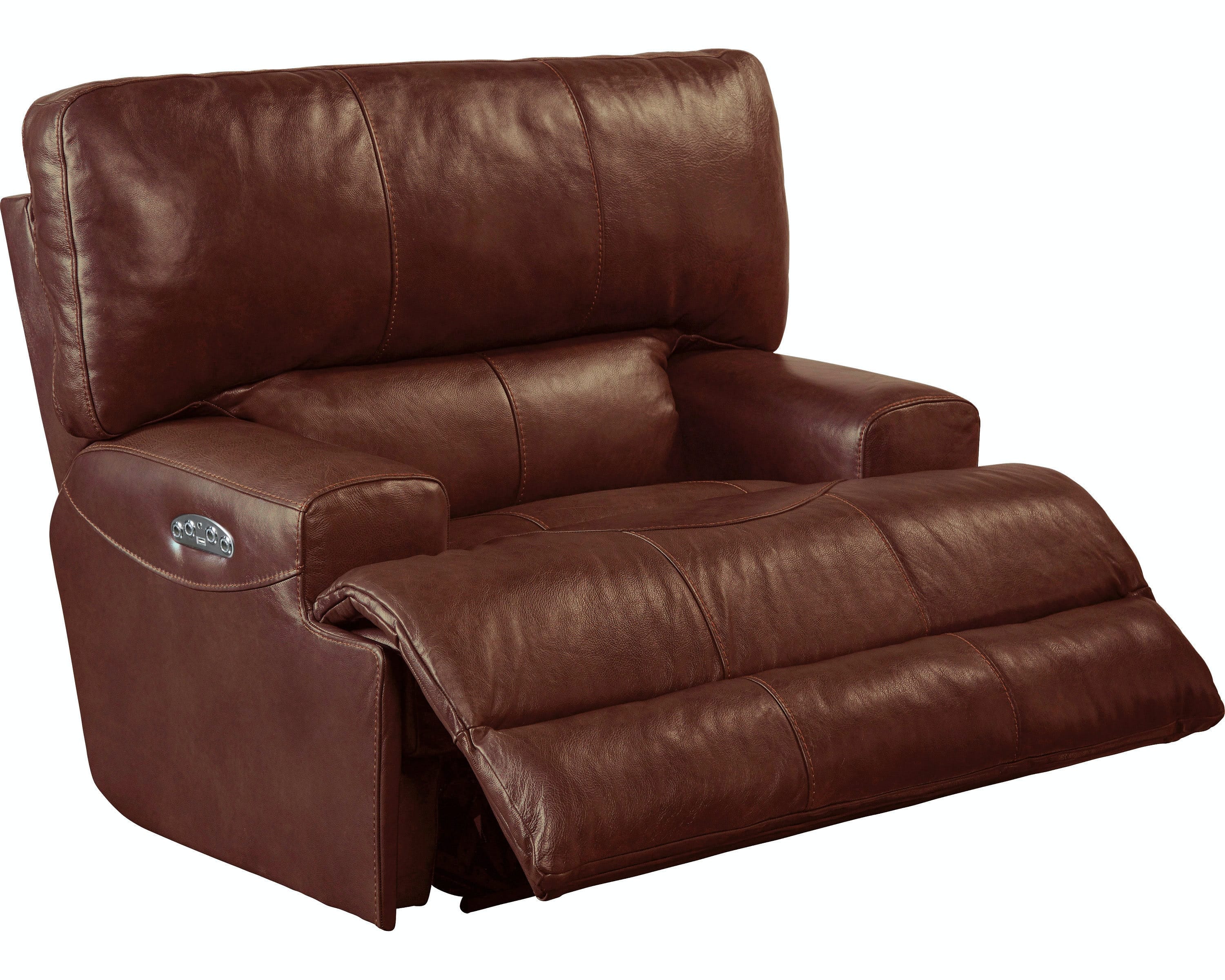 Catnapper Furniture Living Room Wembley Power Headrest Power Lay Flat Recliner 645807-Walnut