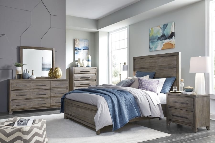 Modus Bedroom Hearst Solid Wood Two Drawer Nighstand In Sahara Tan 6VF381