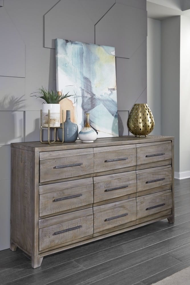 Modus Bedroom Hearst Solid Wood Nine-Drawer Dresser In Sahara Tan 6VF382
