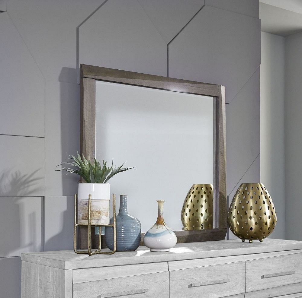 Modus Accessories Hearst Solid Wood Beveled Glass Mirror In Sahara Tan 6VF383