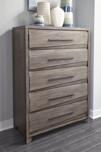 Modus Bedroom Hearst Solid Wood Five Drawer Chest In Sahara Tan 6VF384