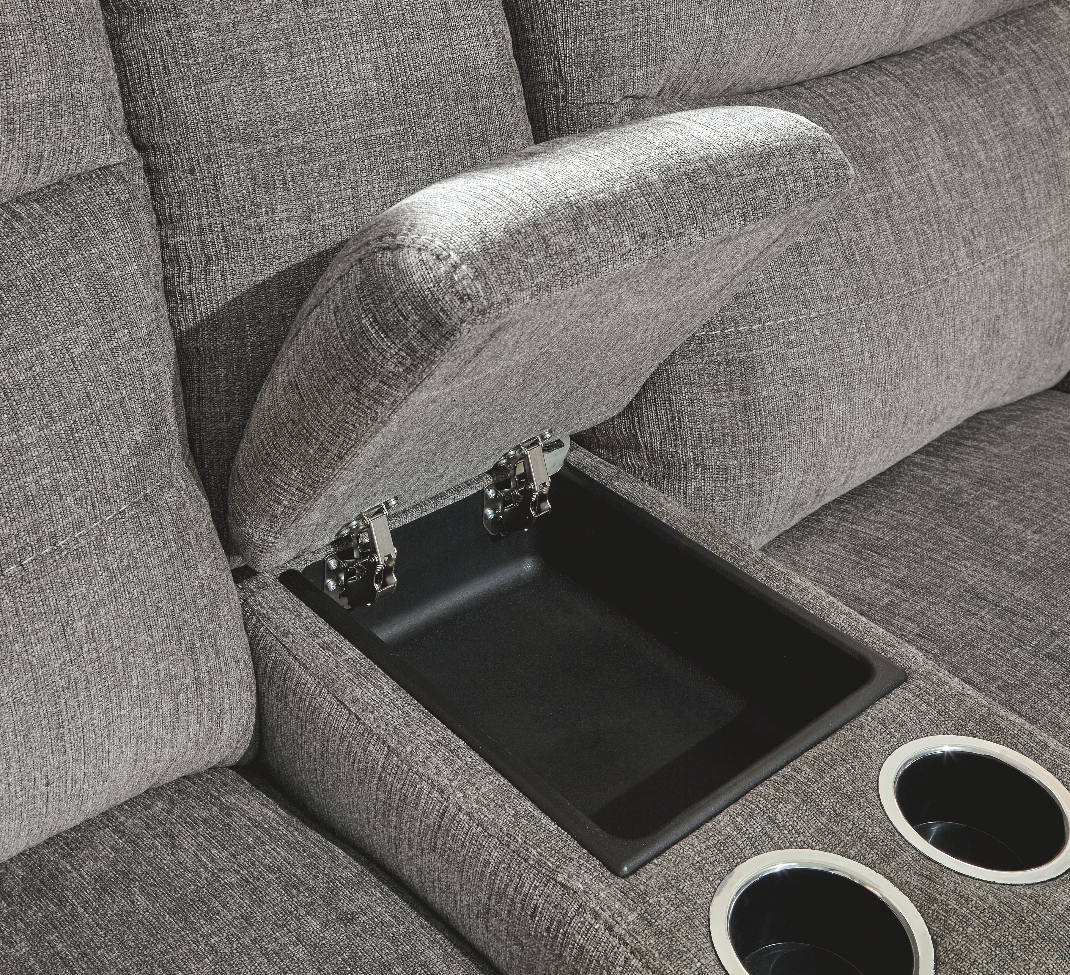 Living Room Loveseats Ashley Living Room Mouttrie Power Reclining Loveseat with Console 7320518 at iStyle Furniture Store