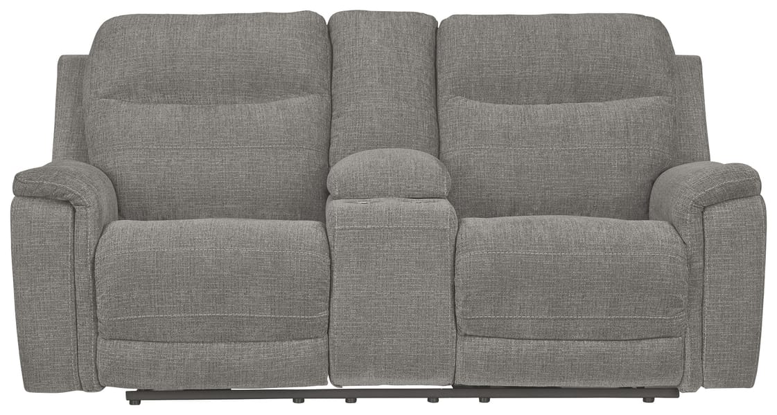 Ashley Living Room Mouttrie Power Reclining Loveseat with Console 7320518