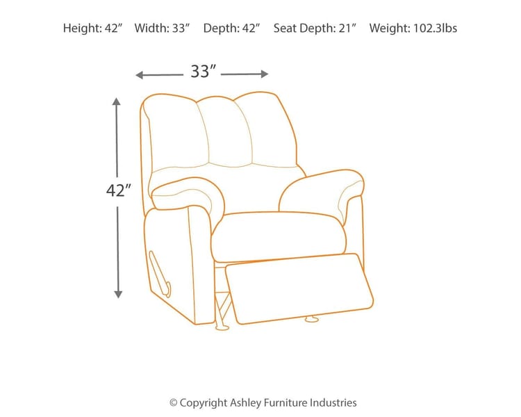Ashley Living Room Darcy Recliner 7500525