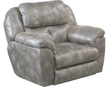 Catnapper Furniture Living Room Power Lay Flat Recliner with Adjustable Headrest 618907-Steel