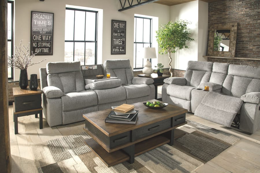 Ashley Living Room Mitchiner Reclining Loveseat with Console 7620494
