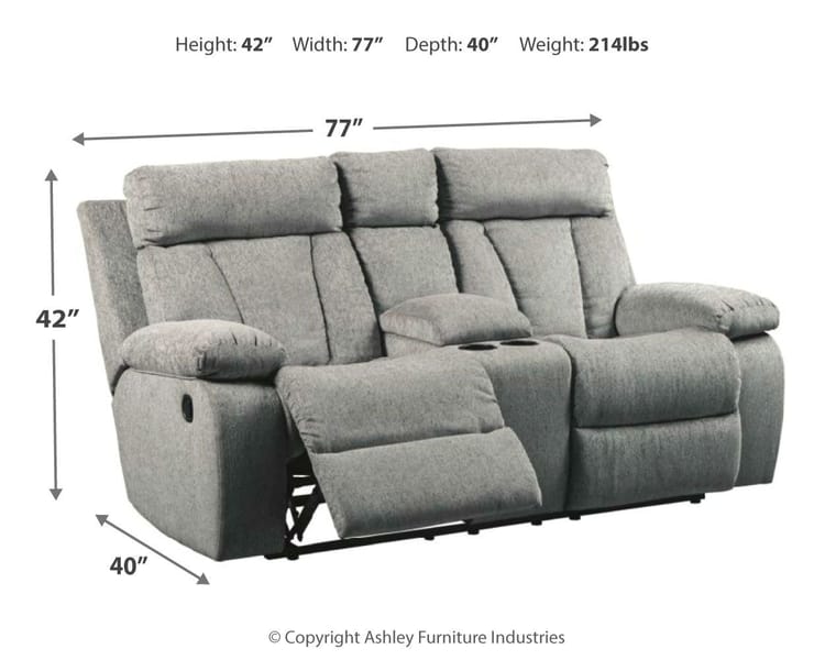 Ashley Living Room Mitchiner Reclining Loveseat with Console 7620494