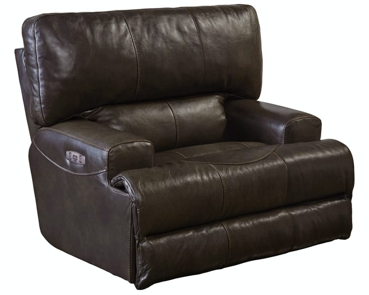Catnapper Furniture Living Room Power Headrest with Lumbar Lay Flat Recliner 764580-7-Chocolate