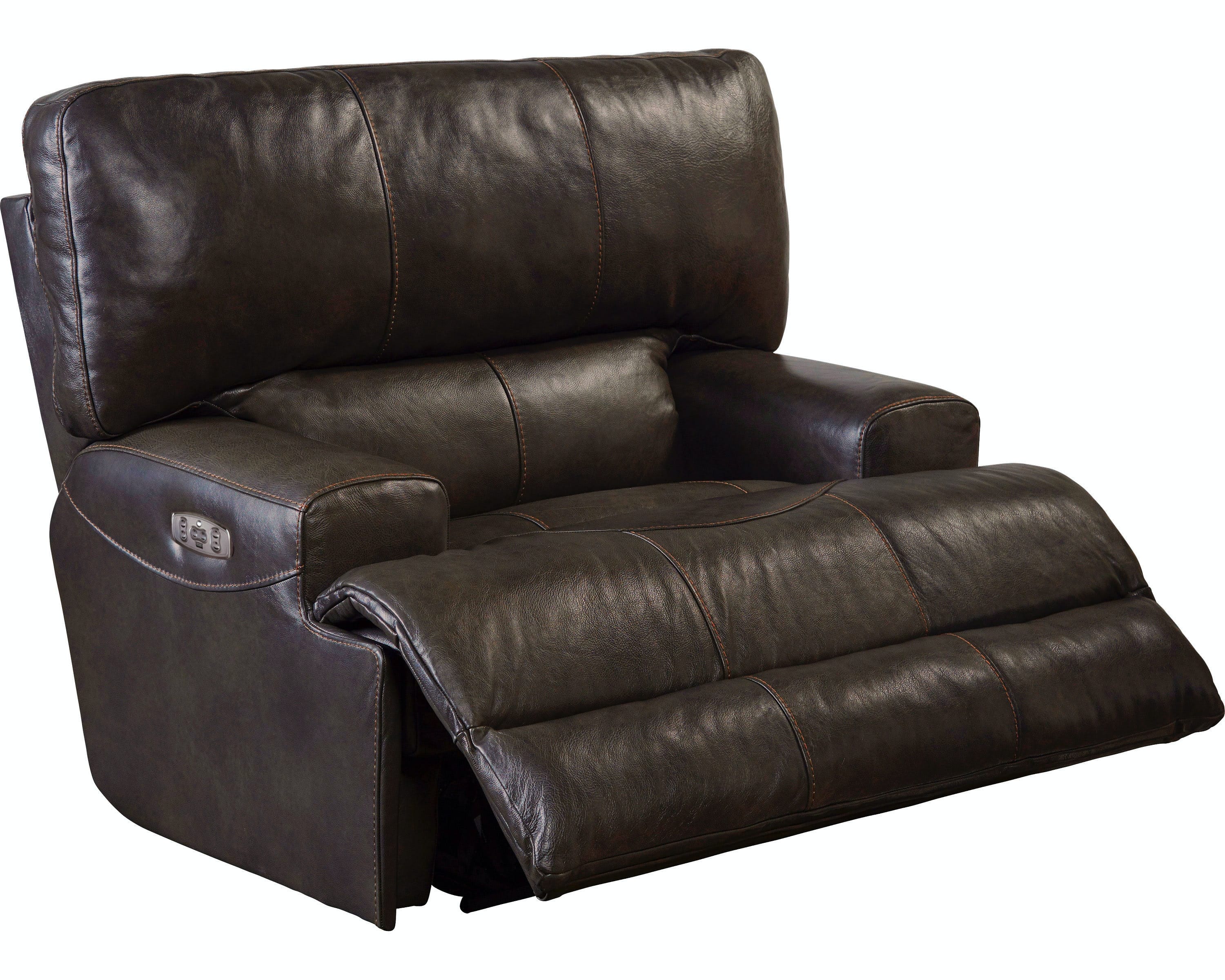 Catnapper Furniture Living Room Power Headrest with Lumbar Lay Flat Recliner 764580-7-Chocolate