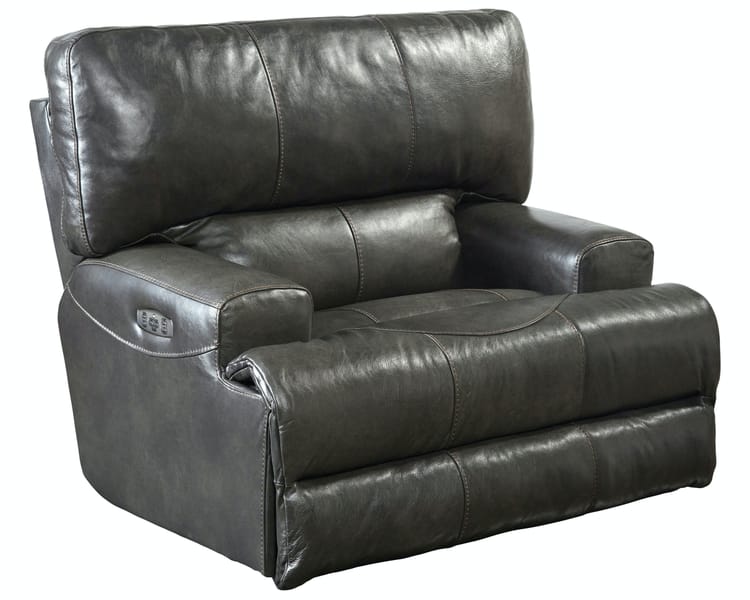 Catnapper Furniture Living Room Power Headrest with Lumbar Lay Flat Recliner 764580-7-Steel