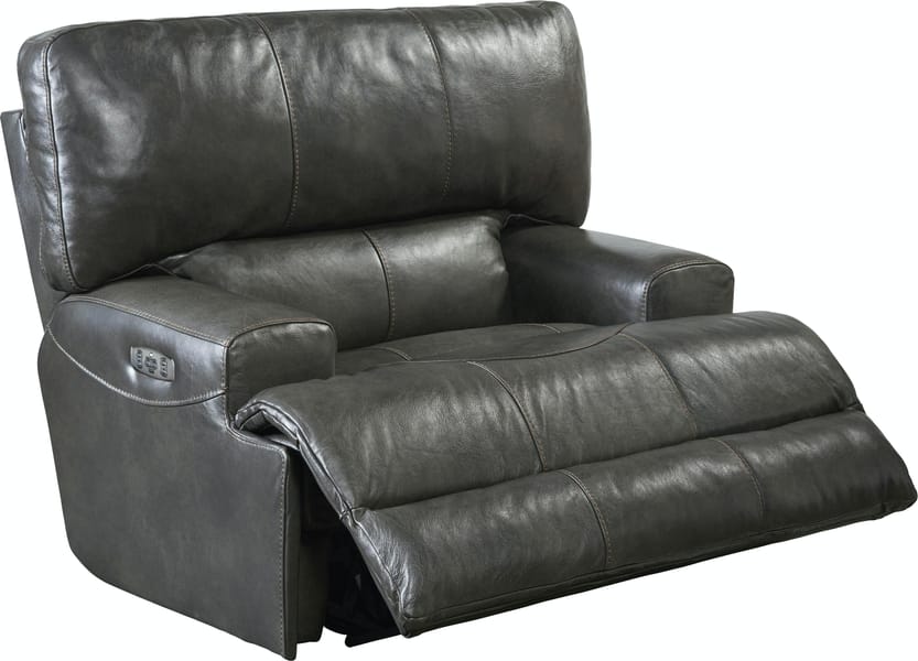 Catnapper Furniture Living Room Power Headrest with Lumbar Lay Flat Recliner 764580-7-Steel