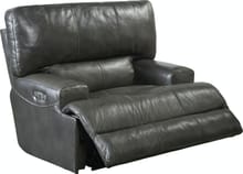 Catnapper Furniture Living Room Power Headrest with Lumbar Lay Flat Recliner 764580-7-Steel