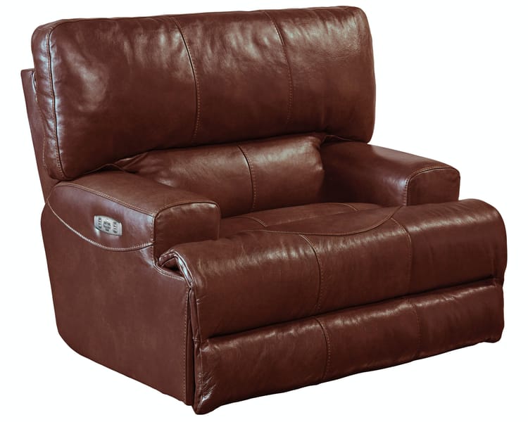 Catnapper Furniture Living Room Power Headrest with Lumbar Lay Flat Recliner 764580-7-Walnut