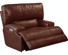 Catnapper Furniture Living Room Power Headrest with Lumbar Lay Flat Recliner 764580-7-Walnut