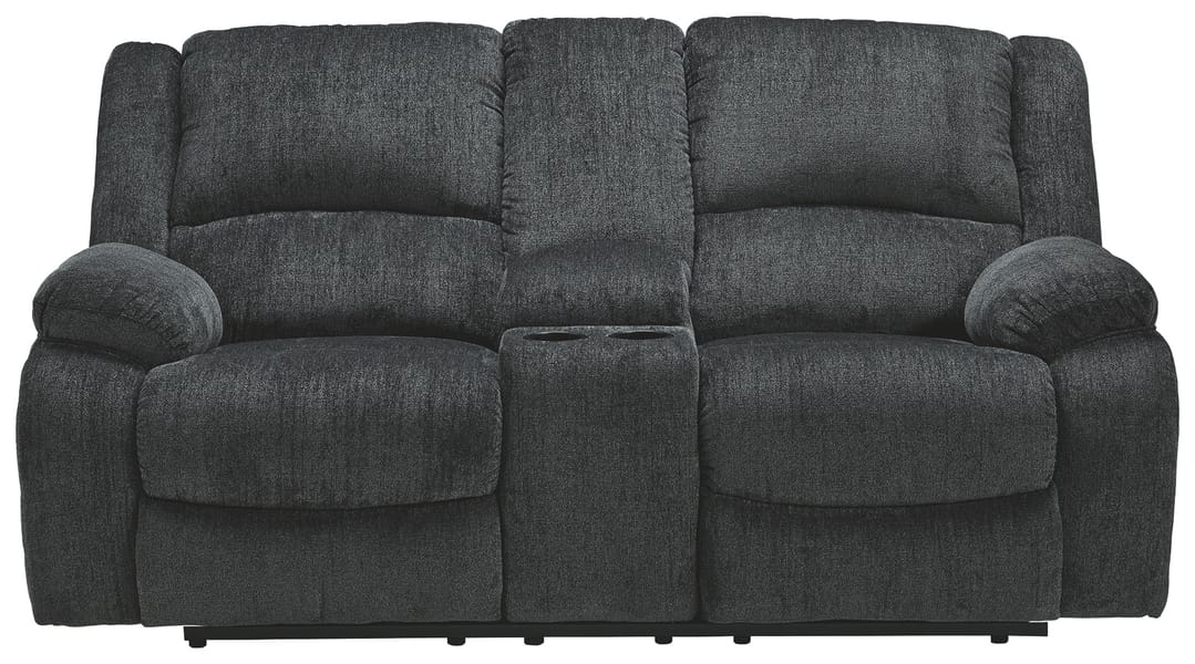 Ashley Living Room Draycoll Reclining Loveseat with Console 7650494