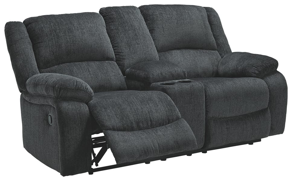 Ashley Living Room Draycoll Reclining Loveseat with Console 7650494