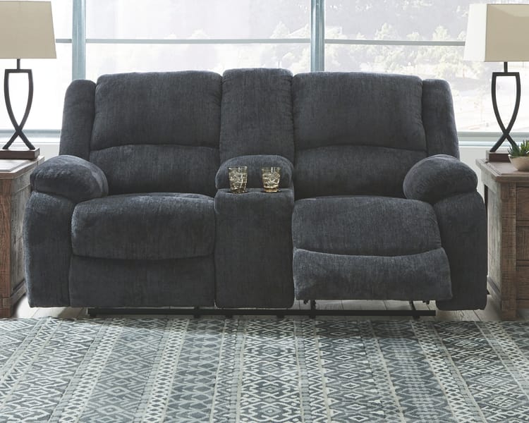 Ashley Living Room Draycoll Reclining Loveseat with Console 7650494