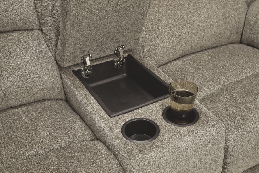 Ashley Living Room Draycoll Reclining Loveseat with Console 7650594