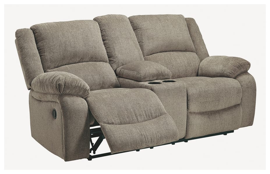 Ashley Living Room Draycoll Reclining Loveseat with Console 7650594