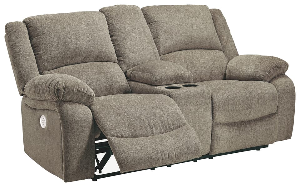 Ashley Living Room Draycoll Power Reclining Loveseat with Console 7650596