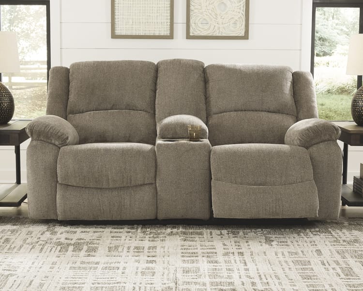 Ashley Living Room Draycoll Reclining Loveseat with Console 7650594