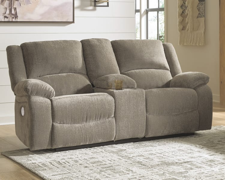 Ashley Living Room Draycoll Power Reclining Loveseat with Console 7650596