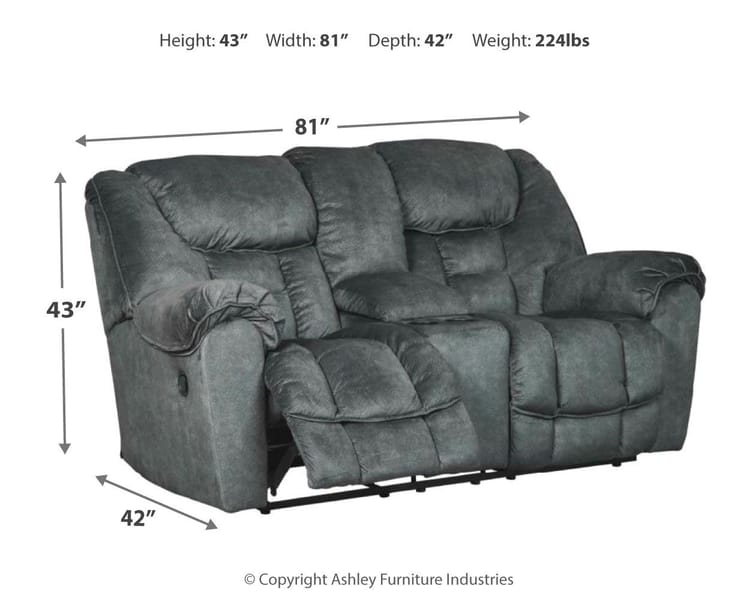 Ashley Living Room Capehorn Reclining Loveseat with Console 7690294