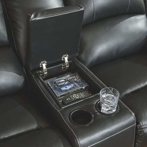 Ashley Living Room Calderwell Reclining Loveseat with Console 7710194