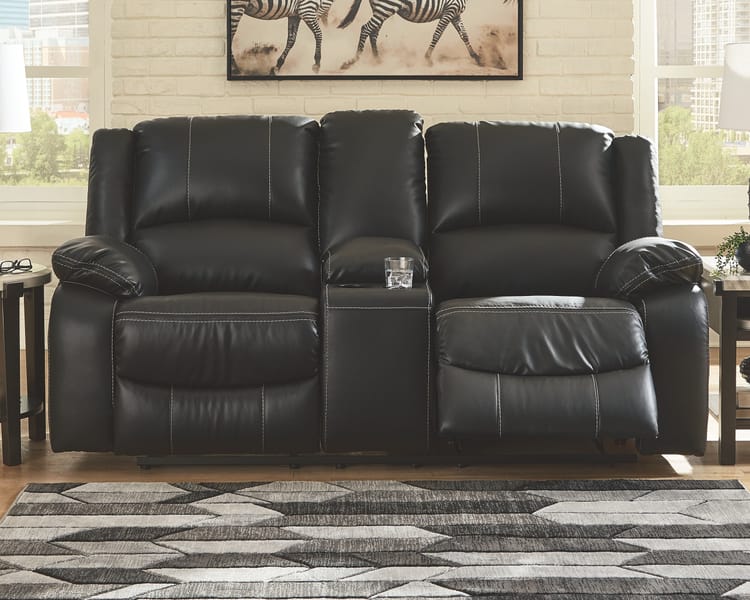 Ashley Living Room Calderwell Reclining Loveseat with Console 7710194
