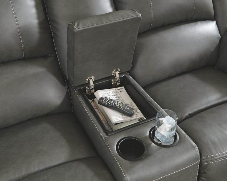 Ashley Living Room Calderwell Reclining Loveseat with Console 7710394