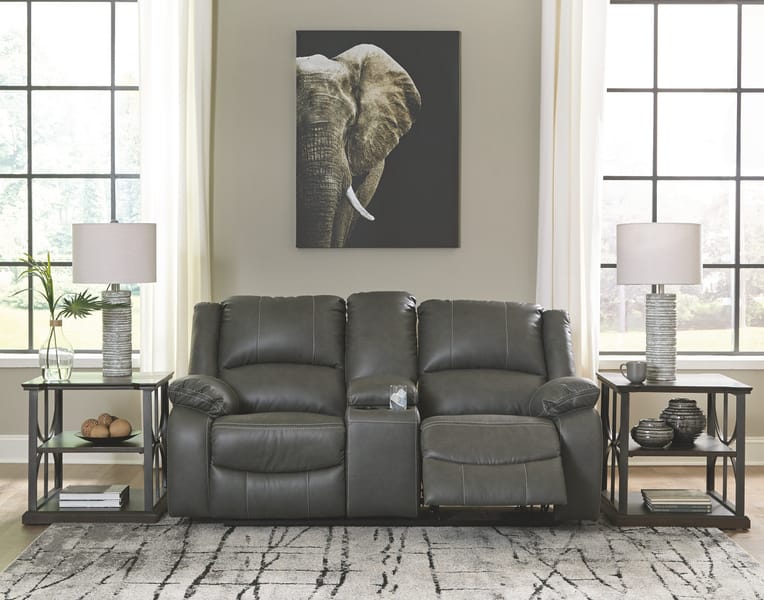 Ashley Living Room Calderwell Reclining Loveseat with Console 7710394