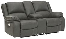 Ashley Living Room Calderwell Power Reclining Loveseat with Console 7710396