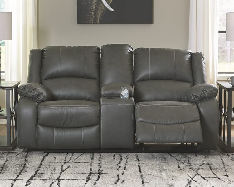 Ashley Living Room Calderwell Reclining Loveseat with Console 7710394