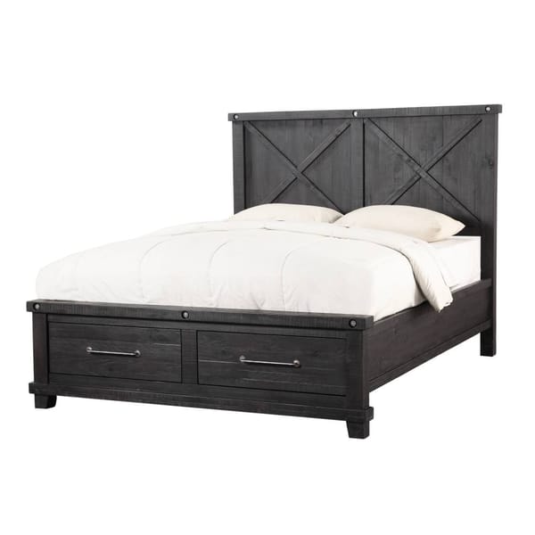 Modus Bedroom Yosemite Solid Wood Footboard Storage Bed In Cafe 7YC9D6