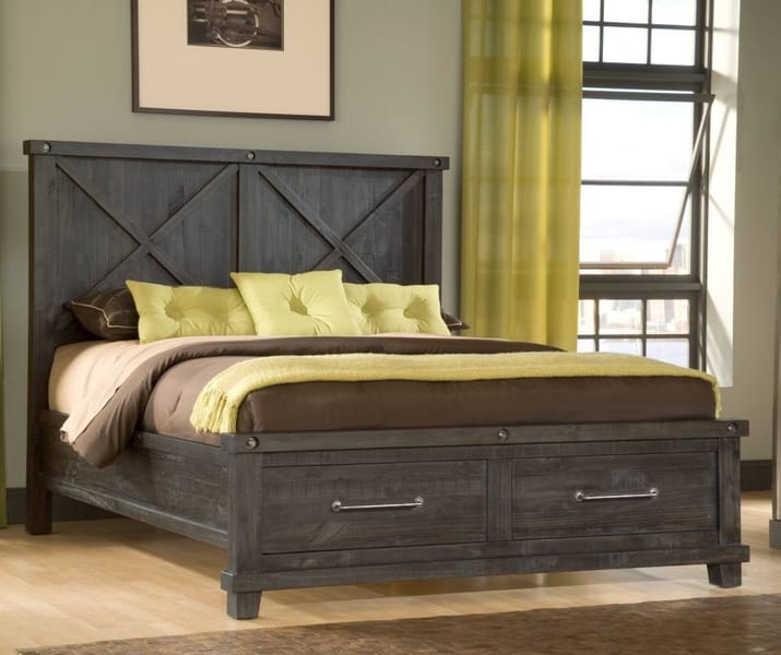 Modus Bedroom Yosemite Solid Wood Footboard Storage Bed In Cafe 7YC9D6