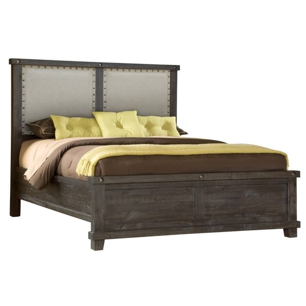Modus Bedroom Yosemite Upholstered Wood Panel Bed In Cafe 7YC9P5