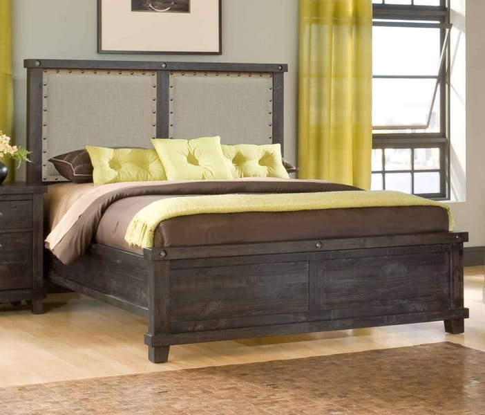 Modus Bedroom Yosemite Upholstered Wood Panel Bed In Cafe 7YC9P5