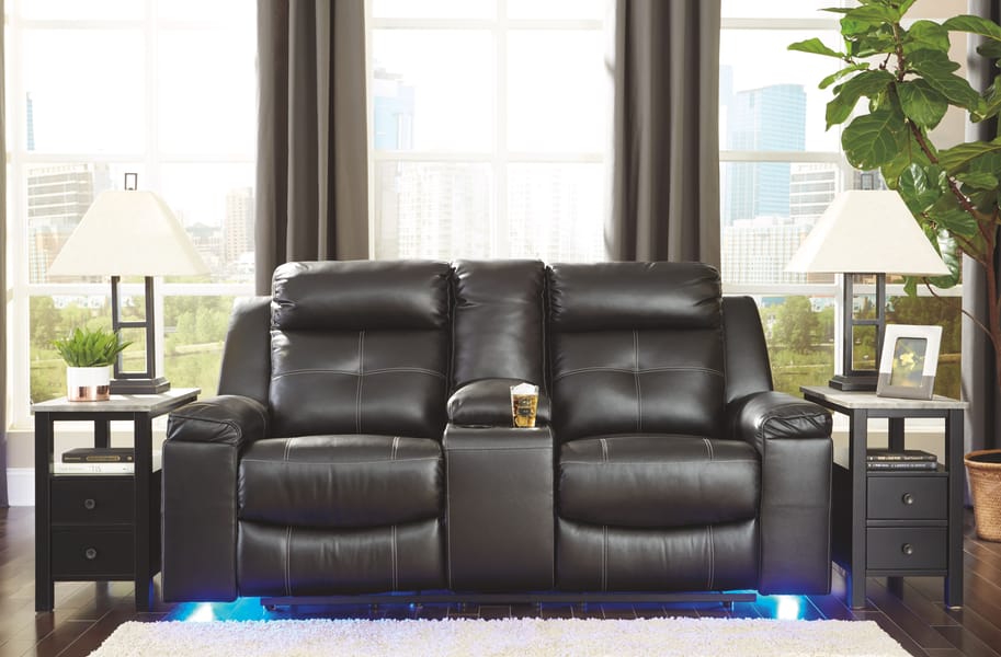 Ashley Living Room Kempten Reclining Loveseat with Console 8210594