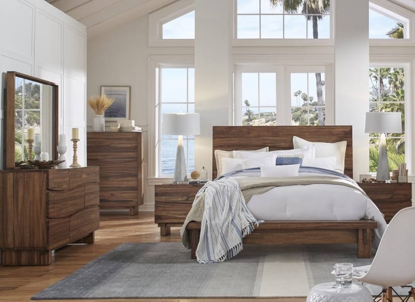Modus Bedroom Ocean Two Drawer Solid Wood Nightstand In Natural Sengon 8C7981