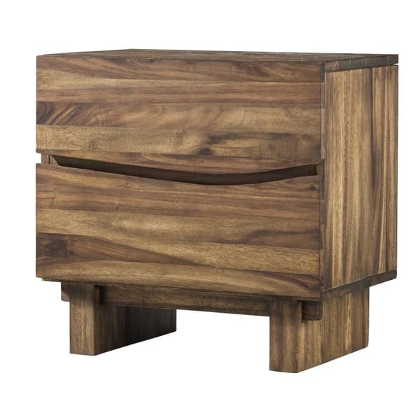 Modus Bedroom Ocean Two Drawer Solid Wood Nightstand In Natural Sengon 8C7981