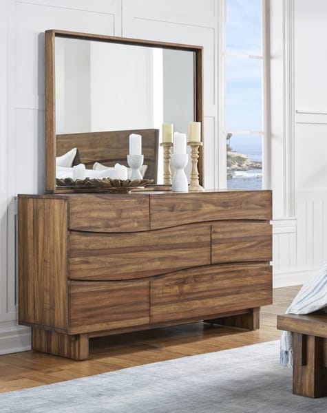 Modus Bedroom Ocean Six Drawer Solid Wood Dresser In Natural Sengon 8C7982