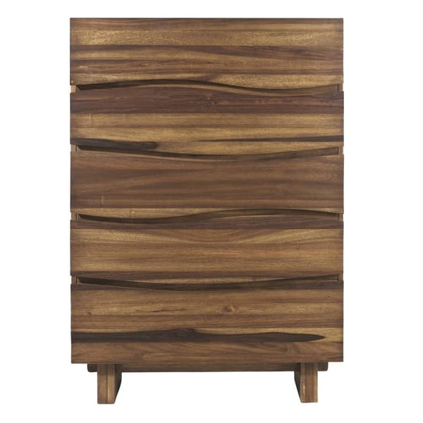 Modus Bedroom Ocean Five Drawer Solid Wood Chest In Natural Sengon 8C7984