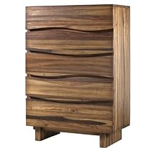 Modus Bedroom Ocean Five Drawer Solid Wood Chest In Natural Sengon 8C7984