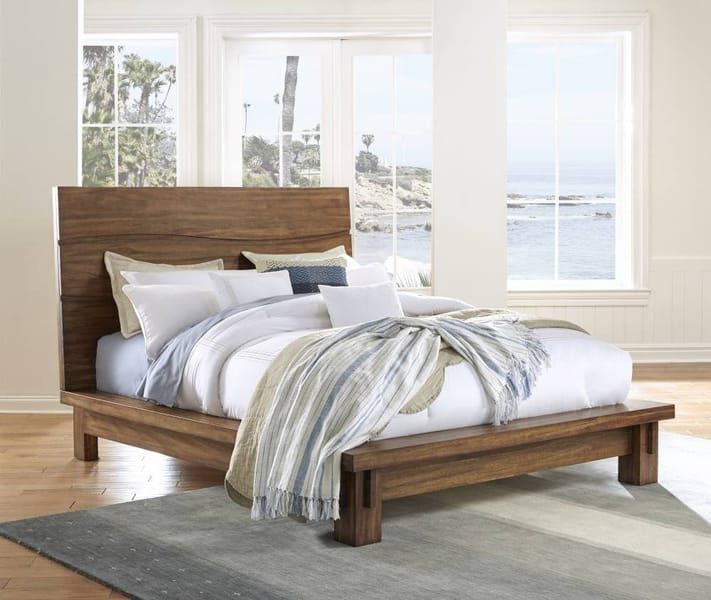 Modus Bedroom Ocean Solid Wood Platform Bed In Natural Sengon 8C79P6
