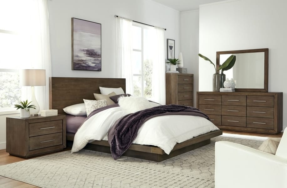 Modus Bedroom Melbourne Wood Canopy Bed In Dark Pine 8D64F5