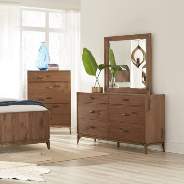 Modus Bedroom Adler Six Drawer Dresser In Natural Walnut 8N1682