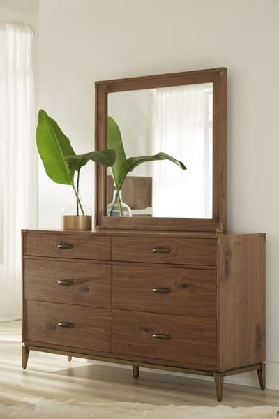 Modus Accessories Adler Beveled Glass Mirror In Natural Walnut 8N1683