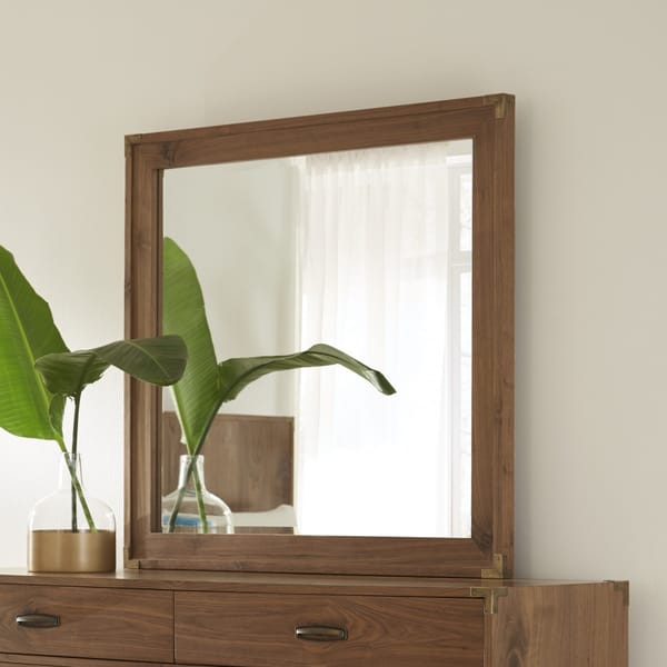 Modus Accessories Adler Beveled Glass Mirror In Natural Walnut 8N1683